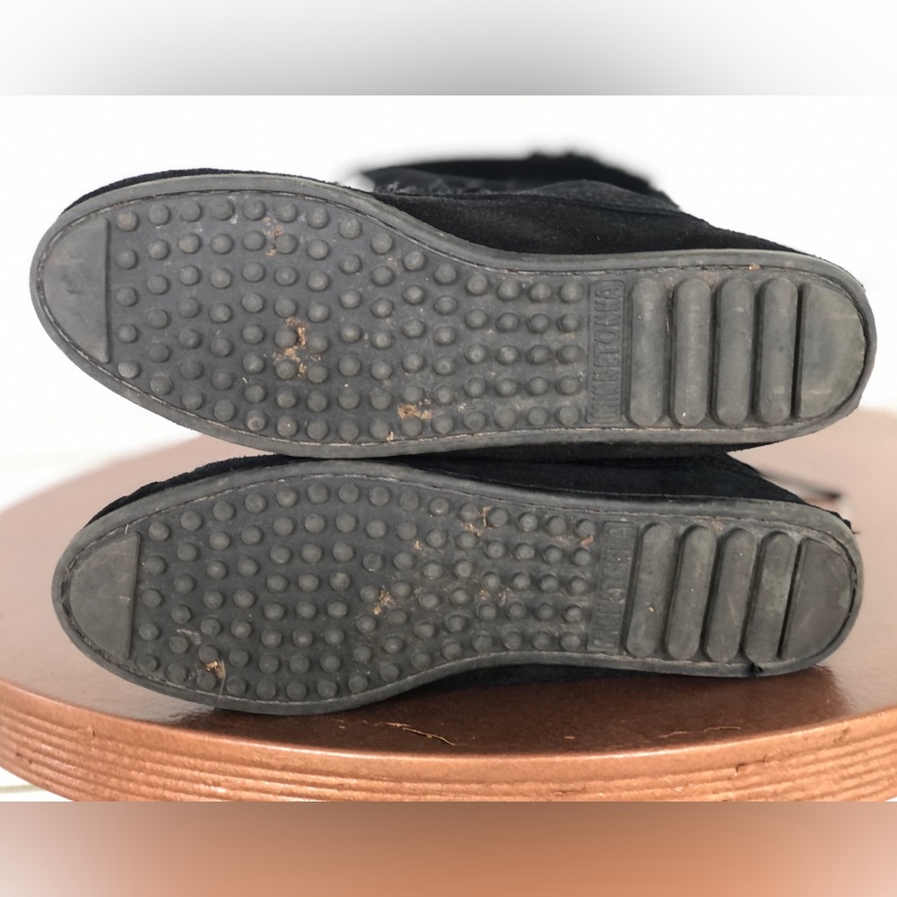 Minnetonka Tall Black Moccasins - Picture 2 of 4